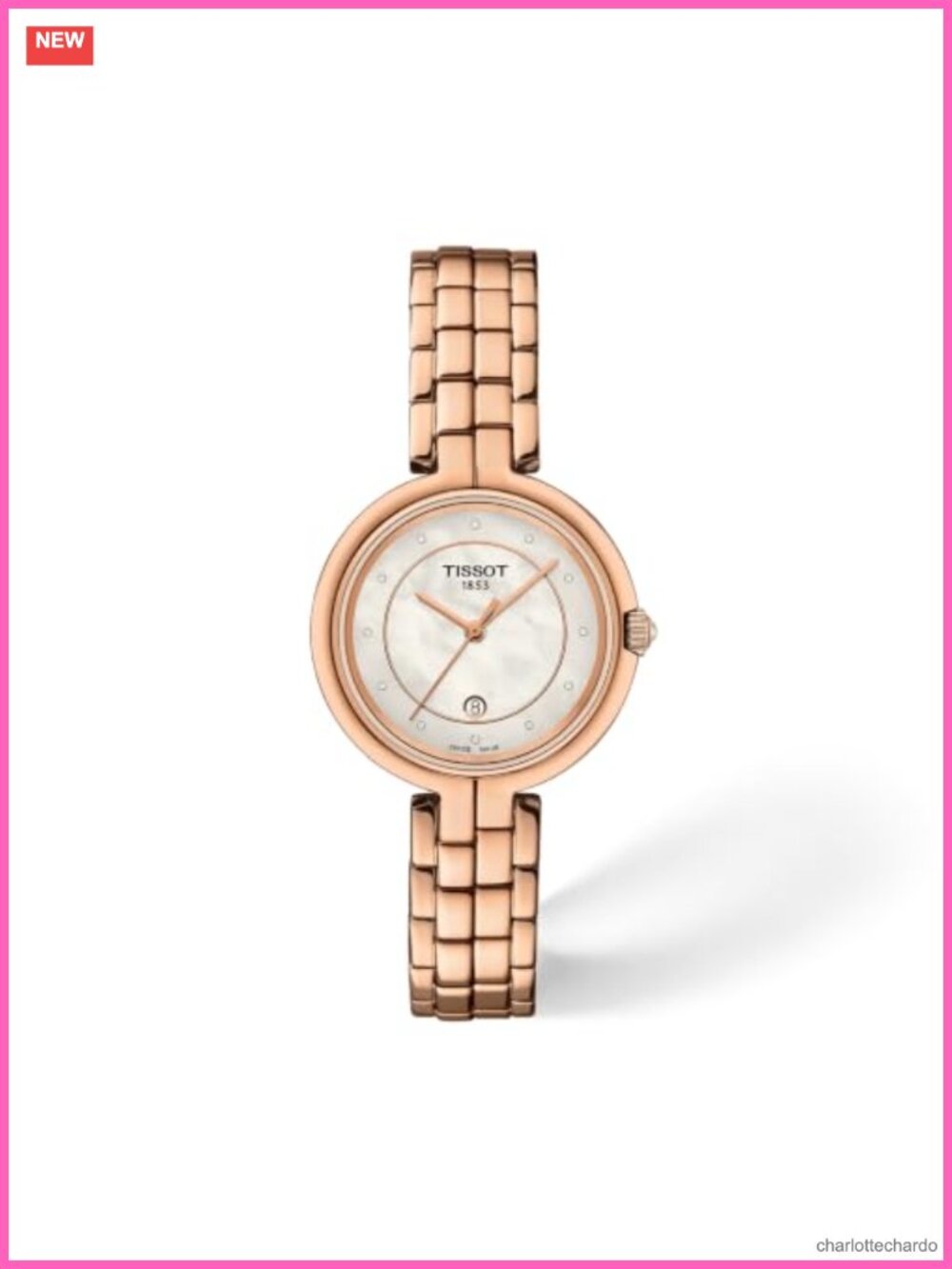 Tissot Flamingo Swiss Quartz Diamond Dial 30mm Women's Dress Watch